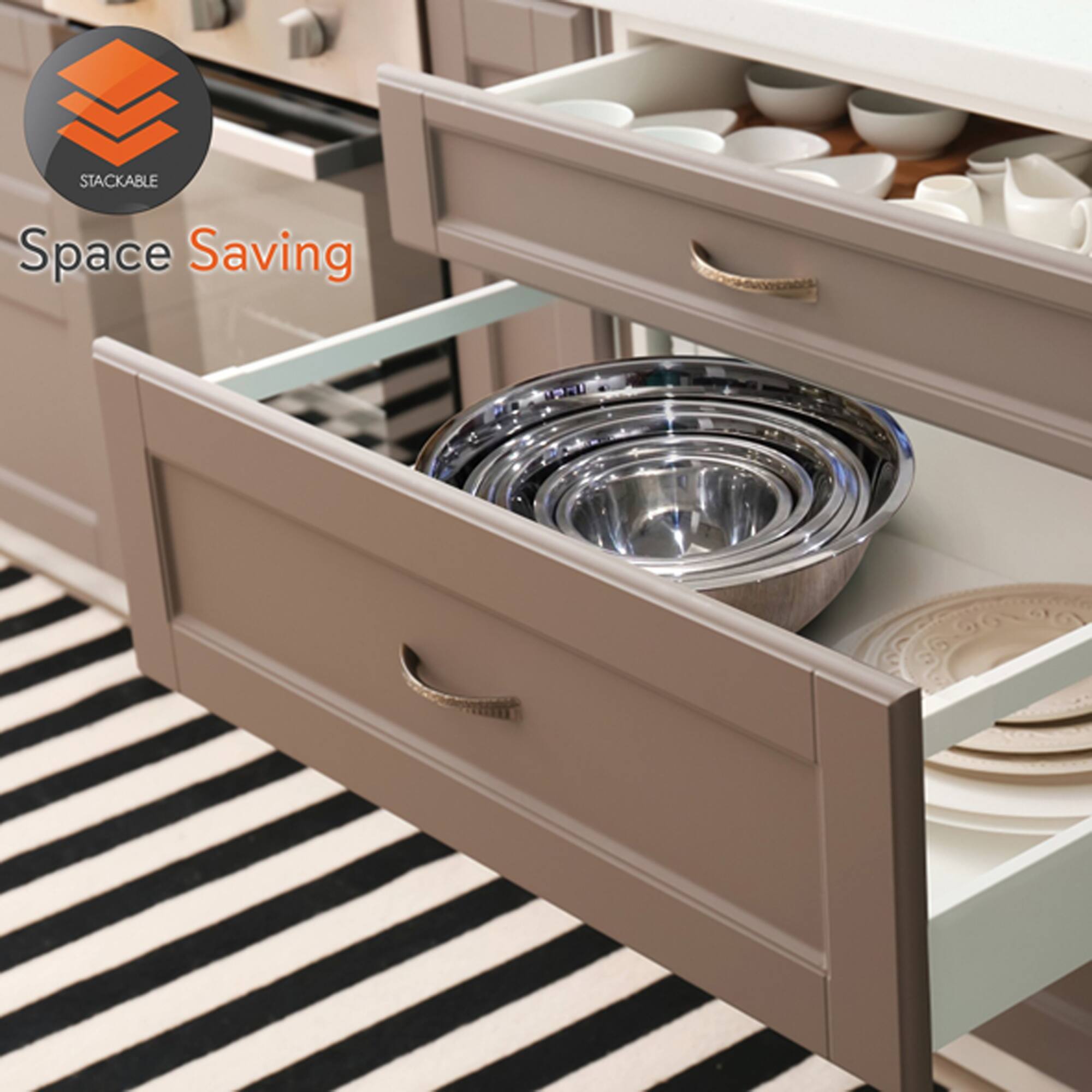 Nutrichef Stainless Steel Mixing Bowl Set